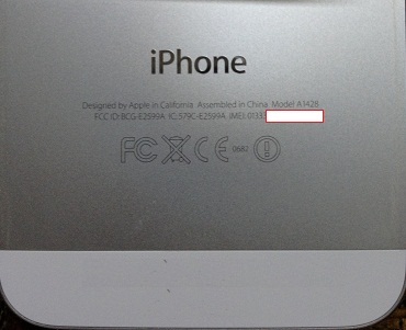 Find IMEI number from the back of an iPhone